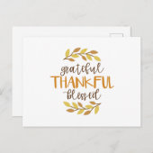 dankbar, gesegnet postkarte (Vorne/Hinten)