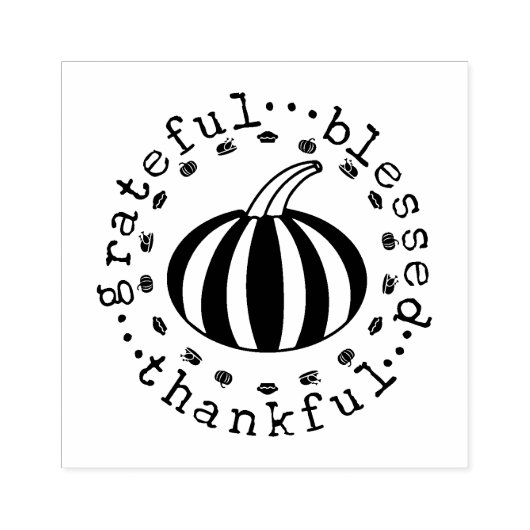 Dankbar gesegnet Pumpkin Fall Harvest Gummistempel (Prägung)