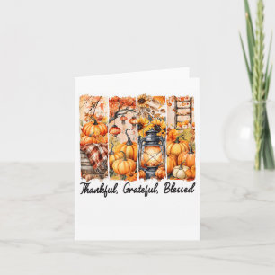 Dankbar, gesegnet Pumpkin Fall Thanksgivin Karte