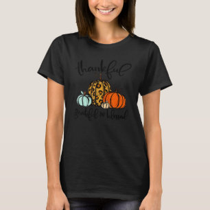 Dankbar, gesegnet Pumpkin Leopard Kariert T-Shirt