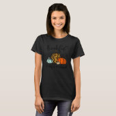 Dankbar, gesegnet Pumpkin Leopard Kariert T-Shirt (Vorne ganz)