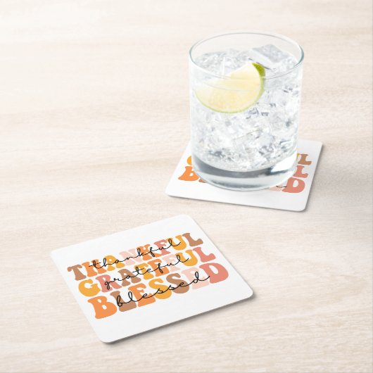 Dankbar, gesegnet rechteckiger pappuntersetzer (Vor Ort)