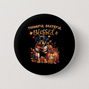 Dankbar, gesegnet Rottweiler Dog Fall Y'al Button