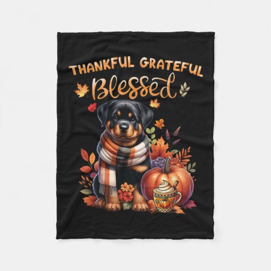Dankbar, gesegnet Rottweiler Dog Fall Y'al Fleecedecke (Vorderseite)