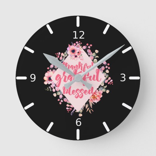 Dankbar, gesegnet runde wanduhr (Vorderseite)