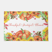 Dankbar gesegnet Rustic Pumpkin Floral Fußmatte (Vorderseite)