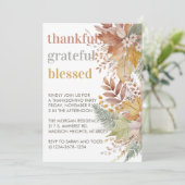 Dankbar, gesegnet rustikalen Erntedank Einladung (Stehend Vorderseite)