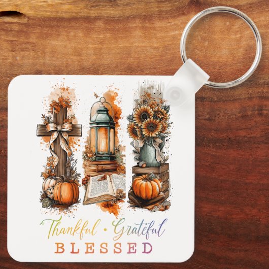 Dankbar, gesegnet schlüsselanhänger (Rückseite)