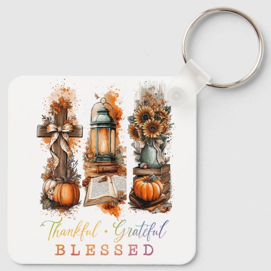 Dankbar, gesegnet schlüsselanhänger (Rückseite)