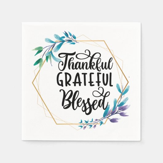Dankbar, gesegnet serviette (Vorderseite)