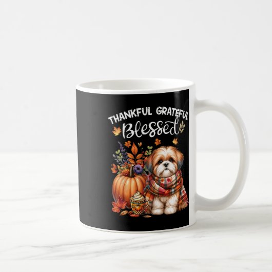 Dankbar, gesegnet Shih Tzu Dog Fall Y'all Kaffeetasse (Rechts)