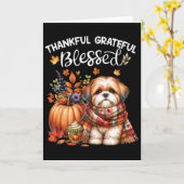 Dankbar, gesegnet Shih Tzu Dog Fall Y'all Karte (Gelbe Blume)