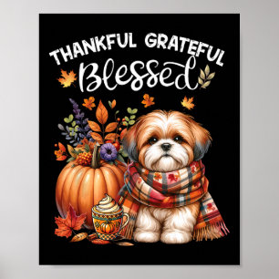 Dankbar, gesegnet Shih Tzu Dog Fall Y'all Poster