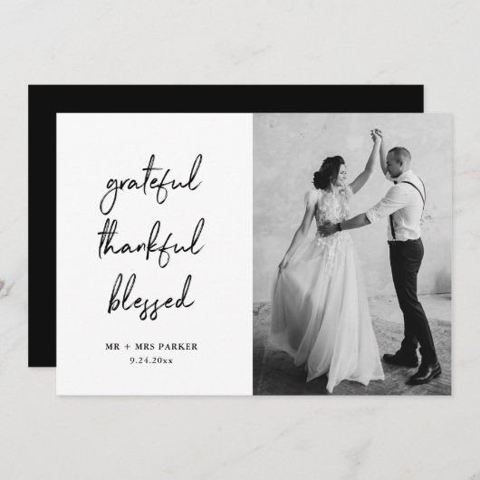 dankbar, gesegnet | Skript und Foto Dankeskarte (Vorne/Hinten)