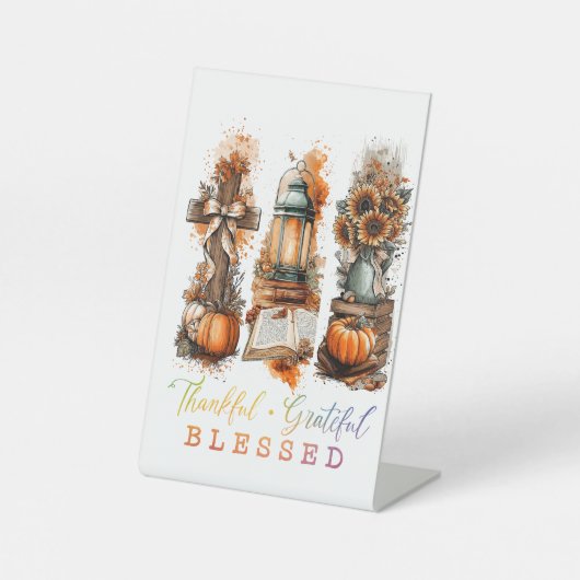 Dankbar, gesegnet sockelschild (Vorderseite)