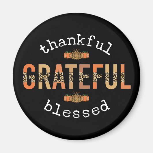 Dankbar, gesegnet Spaß Leopard Print Fall Magnet (Vorne)