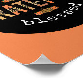 Dankbar, gesegnet Spaß Leopard Print Fall Poster (Ecke)