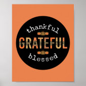 Dankbar, gesegnet Spaß Leopard Print Fall Poster (Vorne)