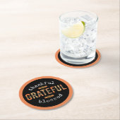 Dankbar, gesegnet Spaß Leopard Print Fall Runder Pappuntersetzer (Vor Ort)