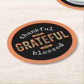 Dankbar, gesegnet Spaß Leopard Print Fall Runder Pappuntersetzer (Angewinkelt)