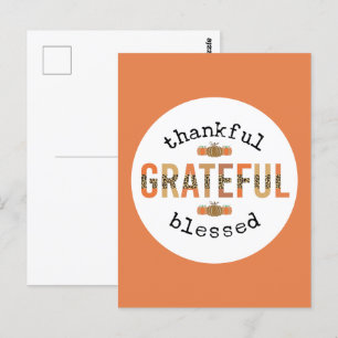 Dankbar Gesegnet Süß Herbst Thanksgiving Postkarte
