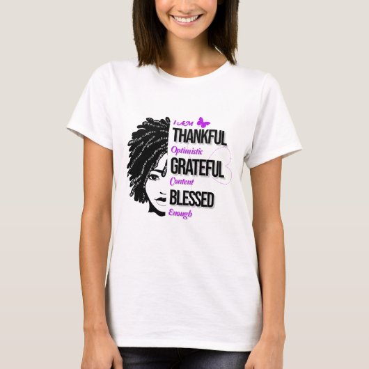 Dankbar, gesegnet T-Shirt (Vorderseite)
