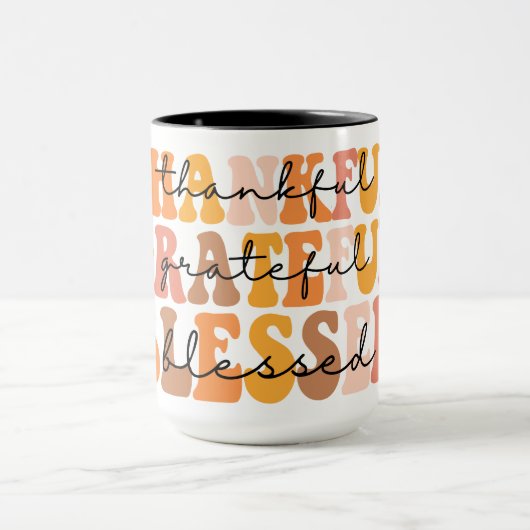 Dankbar, gesegnet tasse (Zentrum)