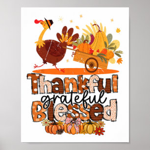 Dankbar gesegnet Türkei Christlich Thanksg Poster