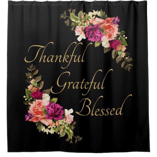 Dankbar, gesegnet und Christlich Duschvorhang (Vorderseite)