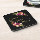 Dankbar, gesegnet und Christlich Getränkeuntersetzer (Linke Seite)