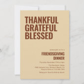 Dankbar, gesegnet und freundschaftlich zum Abendes Einladung (Vorderseite)