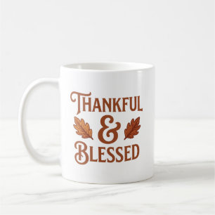 Dankbar & Gesegnet Vintage Herbst Kaffeetasse