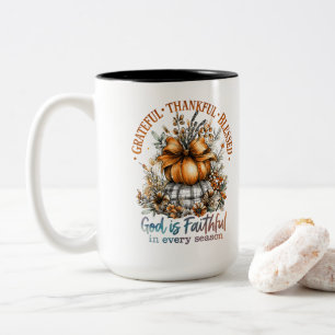 dankbar, gesegnet zweifarbige tasse