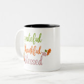 Dankbar, gesegnet zweifarbige tasse (Vorderseite Links)