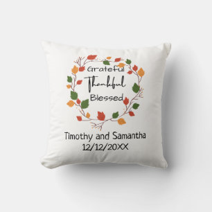Dankbar Gesegnete Blätter Herbst Hochzeitsgeschenk Kissen