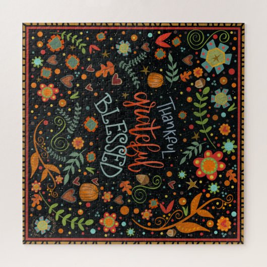 Dankbar gesegnete Erntedank-Spaß Puzzle (Horizontal)