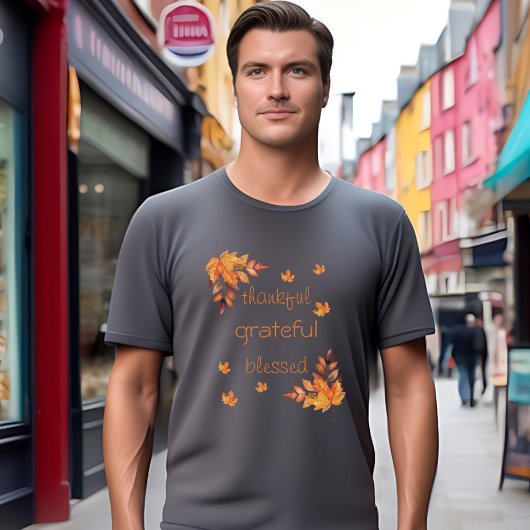 Dankbar gesegnete Herbstlaub im Herbst T-Shirt