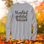 Dankbar gesegnete Herbstlaub lange Schläfchen T-Shirt