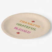 Dankbar gesegnete Herbstlaub Pappteller (Schrägansicht)