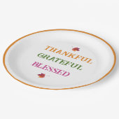 Dankbar gesegnete Herbstlaub Pappteller (Schrägansicht)