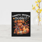 Dankbar gesegnete Kuh Fall Y'all Herbst Karte (Gelbe Blume)
