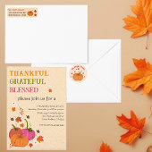 Dankbar gesegnete Kürbis fallen Einladung