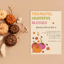 Dankbar gesegnete Kürbis fallen Einladung