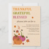 Dankbar gesegnete Kürbis fallen Einladung (Vorderseite)