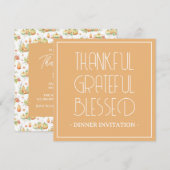Dankbar gesegnete Minimalistische Erntedank Einladung (Vorne/Hinten)