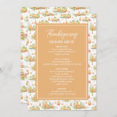 Dankbar gesegnete Minimalistische Erntedank Menükarte (Vorne/Hinten)