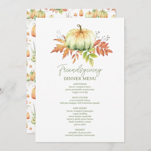 Dankbar gesegnete Minimalistische Freundschaft Menükarte (Vorne/Hinten)