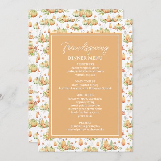 Dankbar gesegnete Minimalistische Freundschaft Menükarte (Vorne/Hinten)