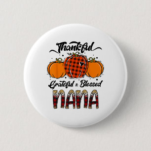 Dankbar Gesegnete Nana Kariert Thanksgiving  Button