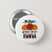 Dankbar Gesegnete Nana Kariert Thanksgiving Button (Vorne & Hinten)